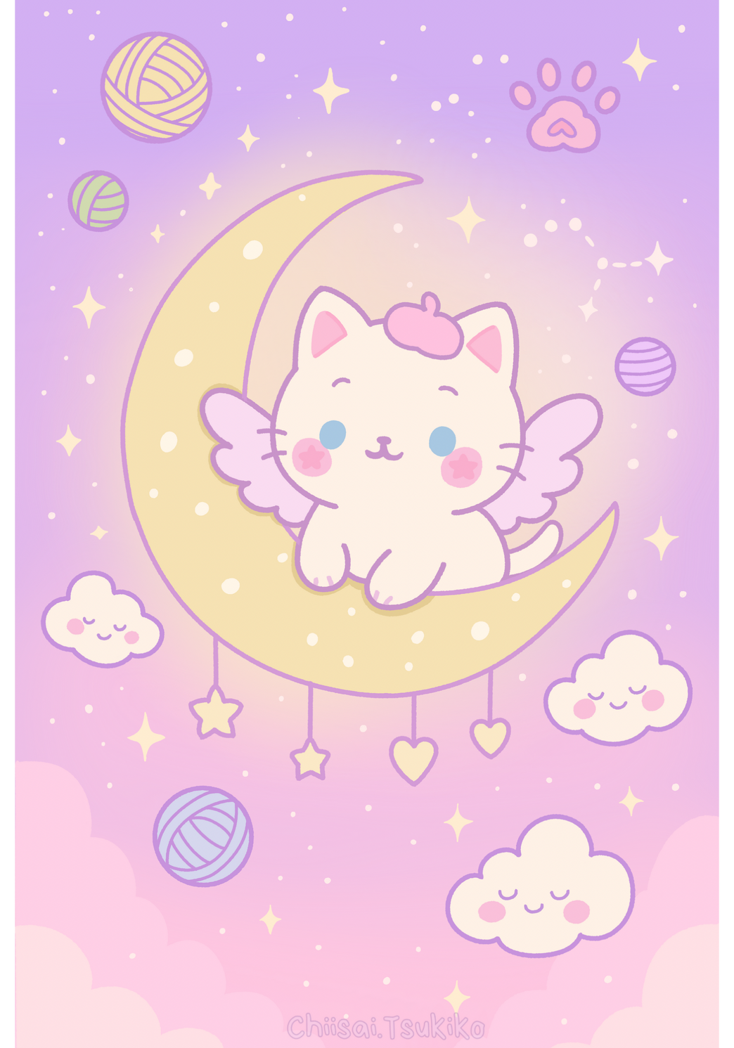 iPad Wallpaper Sofia the kitty on the Moon