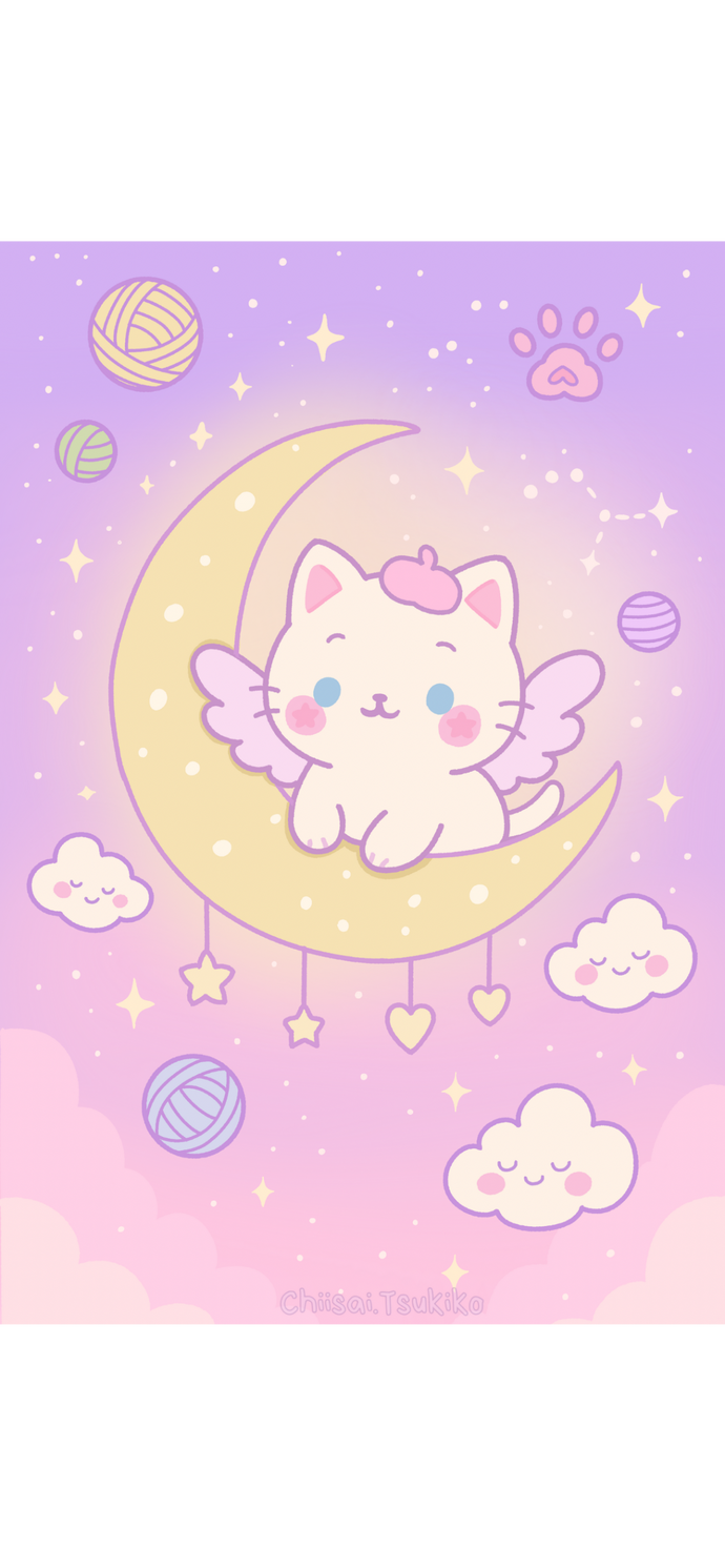 Phone Wallpaper Sofia the kitty on the Moon